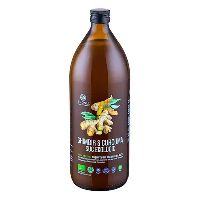 Zumo de jengibre y cúrcuma 100% natural y ecológico por 1 litro