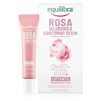 Equilibra Rosa, crema de ojos lifting rosa, ácido hialurónico, 15 ml