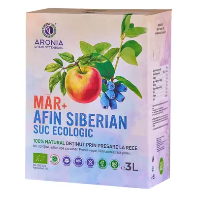 Zumo 100% natural y ecológico de manzana siberiana y arándanos por 3 litros