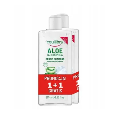 Equilibra Champú Hidratante Capilar Aloe Vera con Ácido Hialurónico, 2 x 265 ml