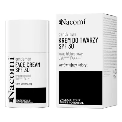Nacomi Gentelman, crema facial para unificar el tono de la piel con ácido hialurónico, FPS 30, 50 ml