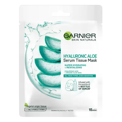 Mascarilla Facial Aloe Vera y Ácido Hialurónico Aloe Skin Naturals, 28 g, Garnier