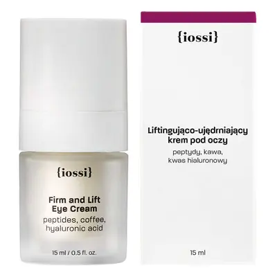Iossi Firm and Lift Eye Cream, crema lifting y reafirmante para el contorno de ojos, péptidos, café y ácido hialurónico, 15 ml