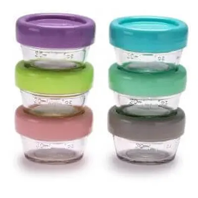 Set de 6 recipientes de vidrio para alimentos infantiles, 6 x 59 ml, Melii