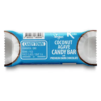 Barrita de chocolate ecológico con coco y agave, 50 gr, Candy Town