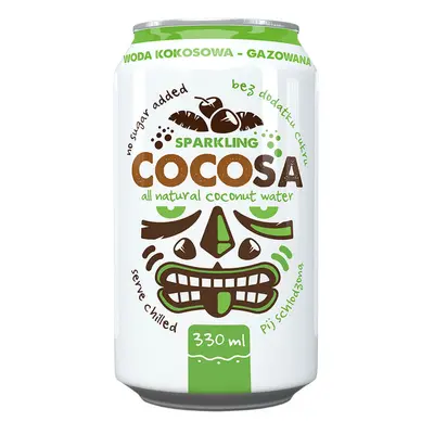 Diet-Food Cocosa Sparkling Coconut Water, agua de coco carbonatada, 330 ml