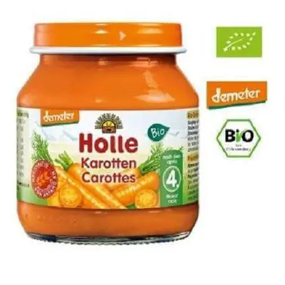 Puré de zanahoria ecológico, +4 meses, 125 g, Holle Alimentos para bebés