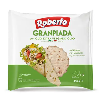 Piadina con aceite de oliva virgen extra, 330 g, Roberto