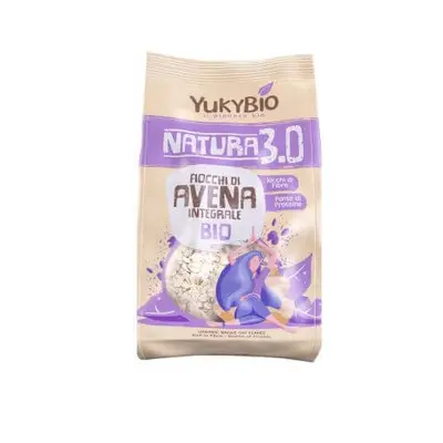 Copos de avena integrales ecológicos con agave, 500 g, Yukybio