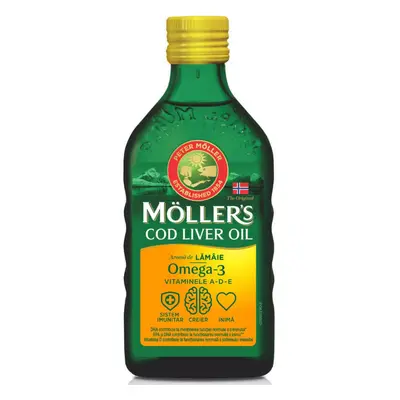 Omega 3 aceite de hígado de bacalao limón, 250 ml, Moller's