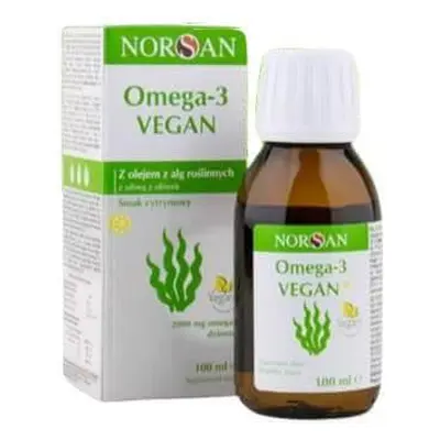 Norsan Omega-3 Vegano con aceite de algas vegetales sabor limón, 100 ml
