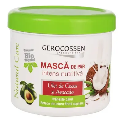 Mascarilla capilar intensamente nutritiva con aceite de coco y aguacate Natural Care, 450 ml, Gerocossen