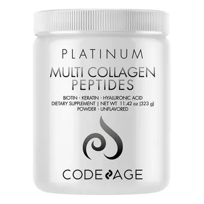 Codeage Multi Péptidos de Colágeno, Péptido de Colágeno con Biotina, Queratina y Ácido Hialurónico, 323 G