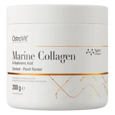 OstroVit Colágeno Marino + Ácido Hialurónico, sabor coco-melocotón, 200 g