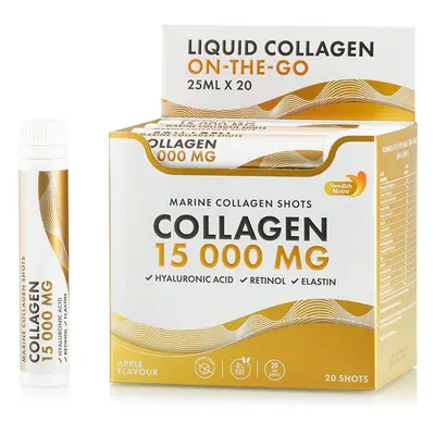 Colágeno Marino Hidrolizado Líquido Tipo 1 y 3 15.000 mg + Ácido Hialurónico 50 mg + Retinol 800 mcg, 25 ml x 20, Swedish Nutra