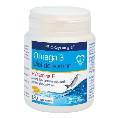 Omega 3 aceite de salmón + vitamina E, 120 cápsulas, Bio Synergie