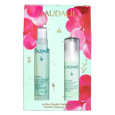 Caudalie Vinoclean, aceite desmaquillante, 75 ml + espuma limpiadora facial, 50 ml de regalo