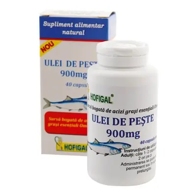 Aceite de pescado, 900 mg, 40 cápsulas, Hofigal