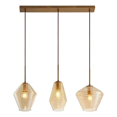 Lindby - Ekkis 3 Lámpara Colgante Amber