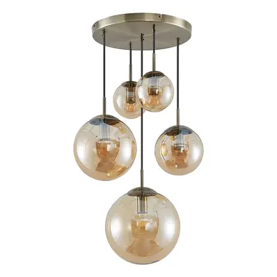 Lindby - Teeja 5 Cluster Lámpara Colgante Amber