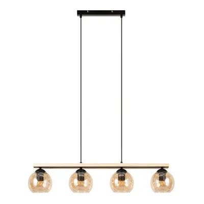 Lindby - Enrique Lámpara Colgante Amber/Black/Oak