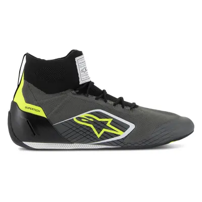 Alpinestars Zapatos Supertech - FIA/SFI Cool Gray Black White Yelw Fl, Talla: 11