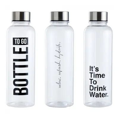 Botella de plástico con tapón de acero