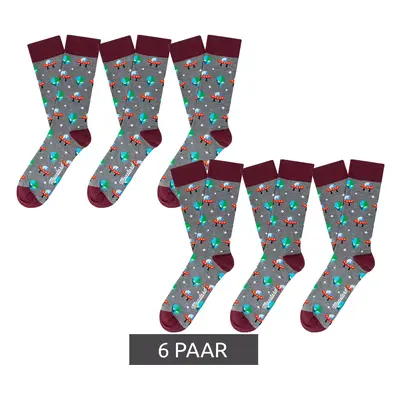 6 pares de calcetines de algodón para hombre Mustard Alien con estampado integral de extraterres