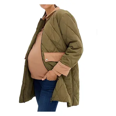 Abrigo en para mujer, chaqueta premamá, acolchada, 936631, verde