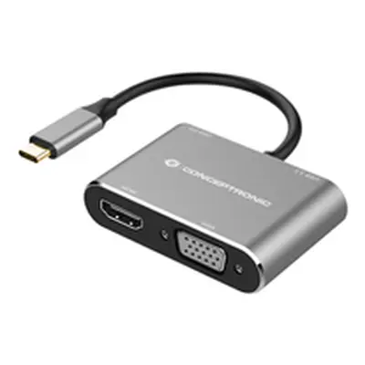 ADAPTADOR USB-C 4EN1 CONCEPTRONIC DONN016 HDMI 4K VGA USB 3.0 USB PD 100W DONN16G