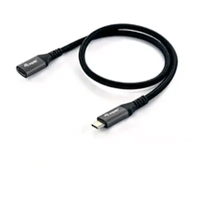 CABLE ALARGO USB-C MACHO USB-C HEMBRA USB 3.2 GEN 2 1M TRANSFERENCIA 10G 4K/ CARCASA ALUMINIO ALGODON TRENZADO NEGRO 128371