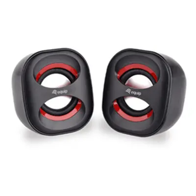 ALTAVOCES 2.0 EQUIP LIFE MINI 6W RMS COLOR NEGRO Y ROJO JACK 3.5" ALIMETANCION USB 245331