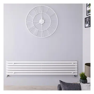 Radiador de Diseño Horizontal Acero Blanco 705 Vatios 354x1780mm Radiador de Agua de Calefaccion