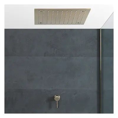 Mezclador de Ducha Manual con Alcachofa Empotrable de 400mm - Latón Cepillado