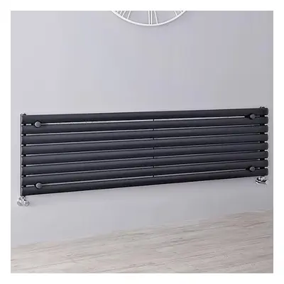 Radiador de Diseño Horizontal Acero Antracita 1600mm x 472mm  1018 Vatios Calefaccion Central de Agua