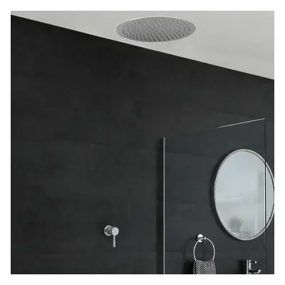 Conjunto de Ducha Moderno con Mezclador Manual Redondo y Alcachofa Redonda Empotrable 400mm