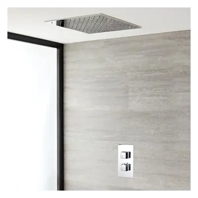 Kit de Ducha Termostático Cromado - Alcachofa Empotrable - 1 Función