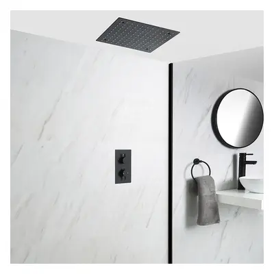 Llave de Ducha Termostática de 1 Salida Empotrable con Alcachofa de Ducha Empotrable de 400mm - 