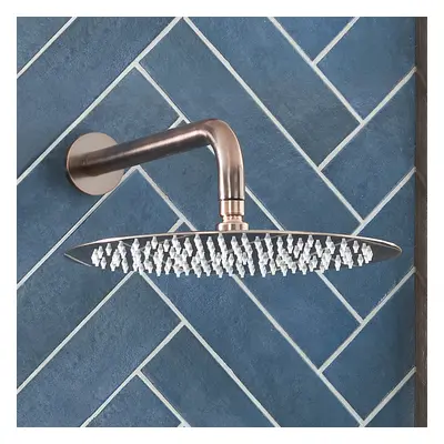 Alcachofa de Ducha Redonda de Acero Inoxidable de 300mm - Color Cobre