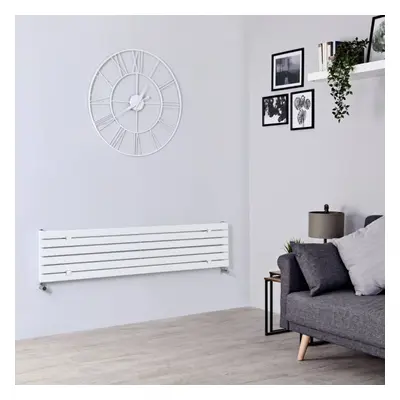 Radiador de Diseño Horizontal Antracita 622 Vatios  354x1600mm Calefacción Central de Agua Mural