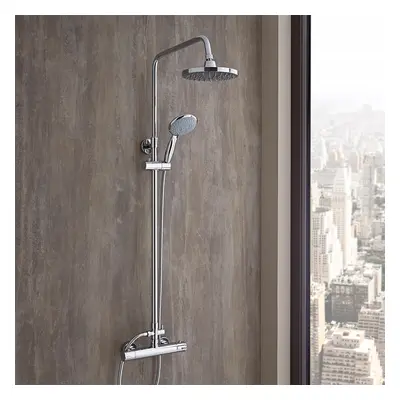 Columna de Ducha con Mezclador Termostático y Alcachofa Redonda Antical