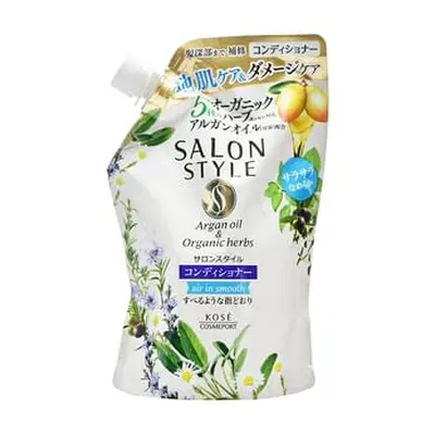 Kose - Salon Style Argan Oil & Organic Herbs Conditioner Air In Smooth 360ml Refill