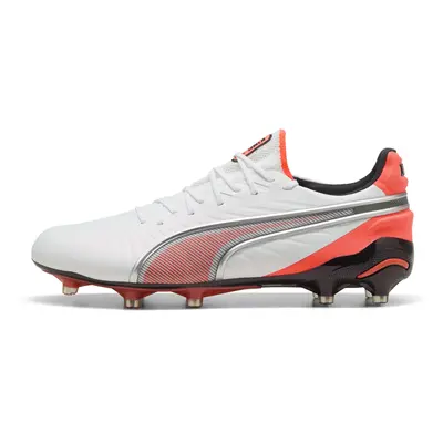 PUMA Botas de fútbol KING ULTIMATE FG/AG unisex, Calzado, Blanco/Silver/Glowing Rojo, 37