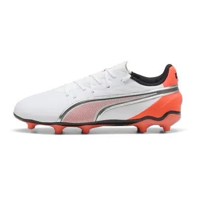 PUMA Botas de fútbol juveniles KING MATCH FG/AG, Calzado, Blanco/Glowing Rojo/Negro, 31