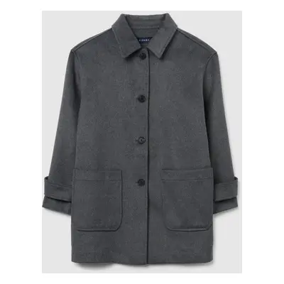 Piombo Contemporary, Abrigo Gris De Lana Mezclada, Mujer, Gris oscuro jaspeado, Talla: M