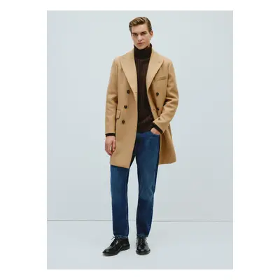 OVS, Abrigo Elegante Marrón Regular Fit Con Botones, Hombre, Camello, Talla: 54