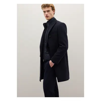 Piombo Contemporary, Abrigo Azul De Corte Regular Con Botones, Hombre, Azul marino, Talla: 54