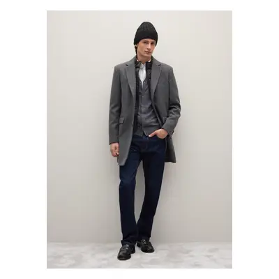 PIOMBO, Abrigo Gris Regular Fit Con Botones, Hombre, Grey/Black, Talla: 56