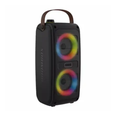 Altavoz portátil Denver BTV-230, batería recargable, efectos de luz, 10W, Bluetooth, negro