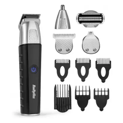 Cortapelos barbero Babyliss MT812E, multifunción 11 en 1, inalámbrico, 5 cabezales magnéticos, afeitadora, barbero, naricero, or